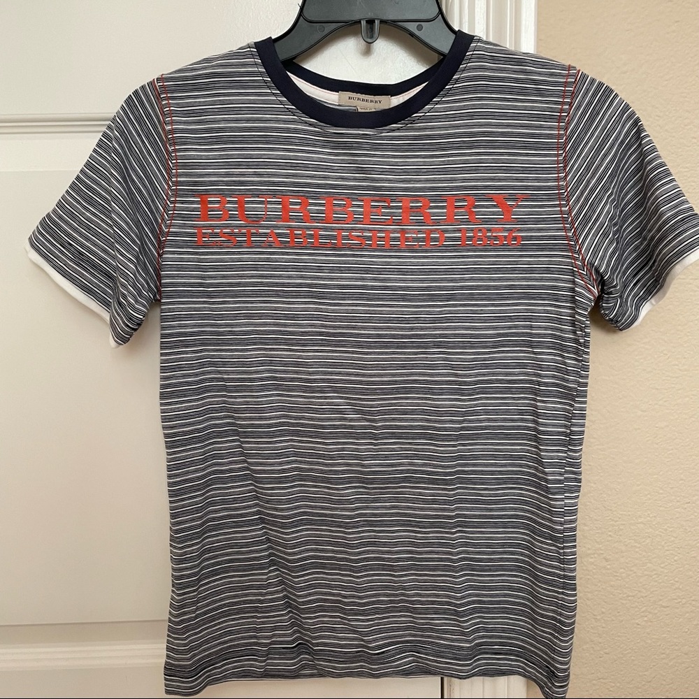 Burberry Boys Logo and Stripe T-shirt